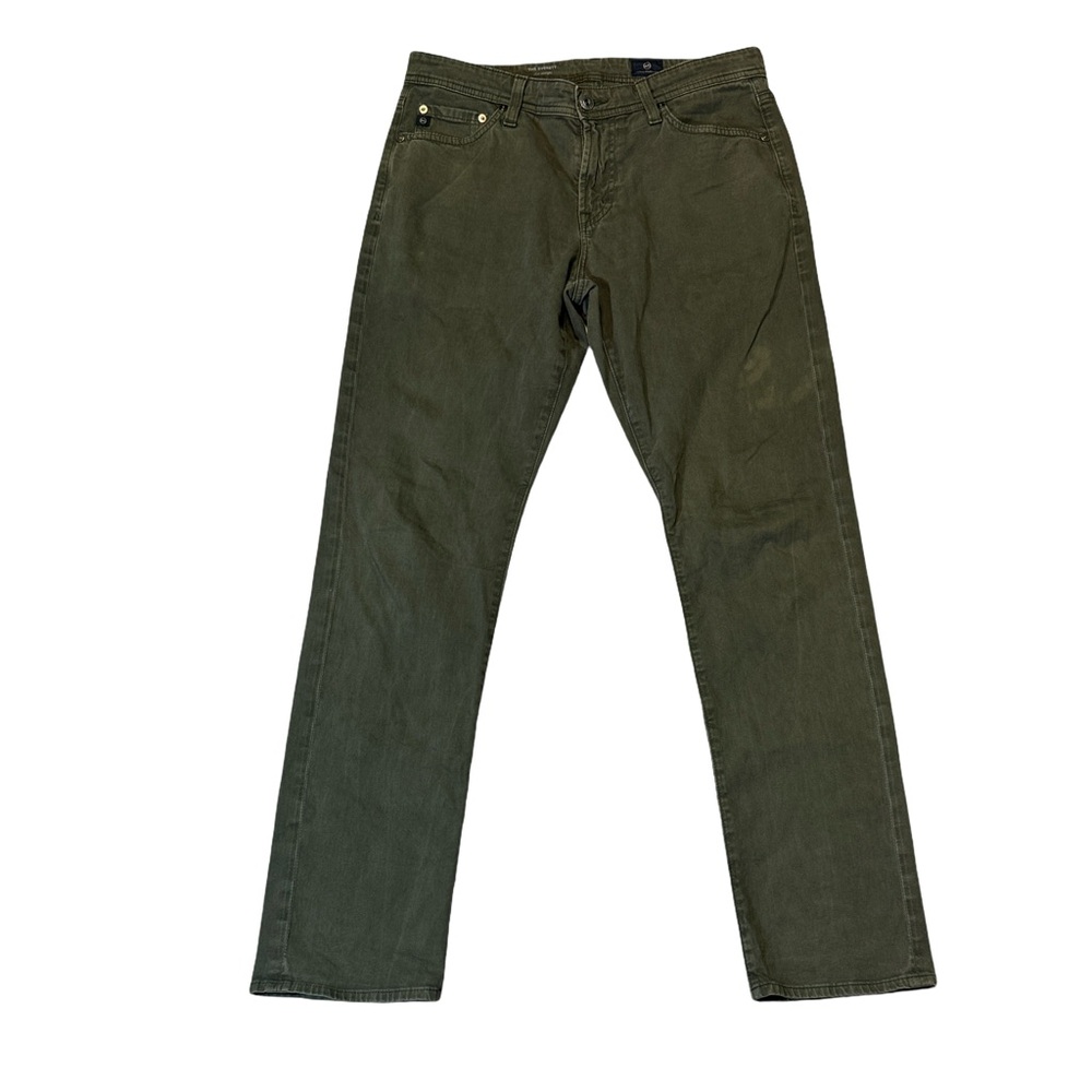 SOLD Adriano Goldschmied mens 30x32 Everett slim straight olive green denim